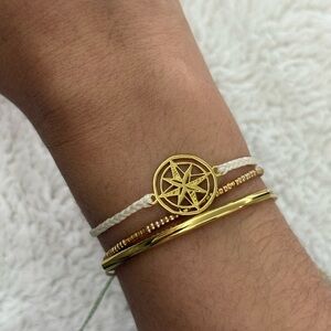 Pura Vida Gold & Cream Star Charm Bracelet Set